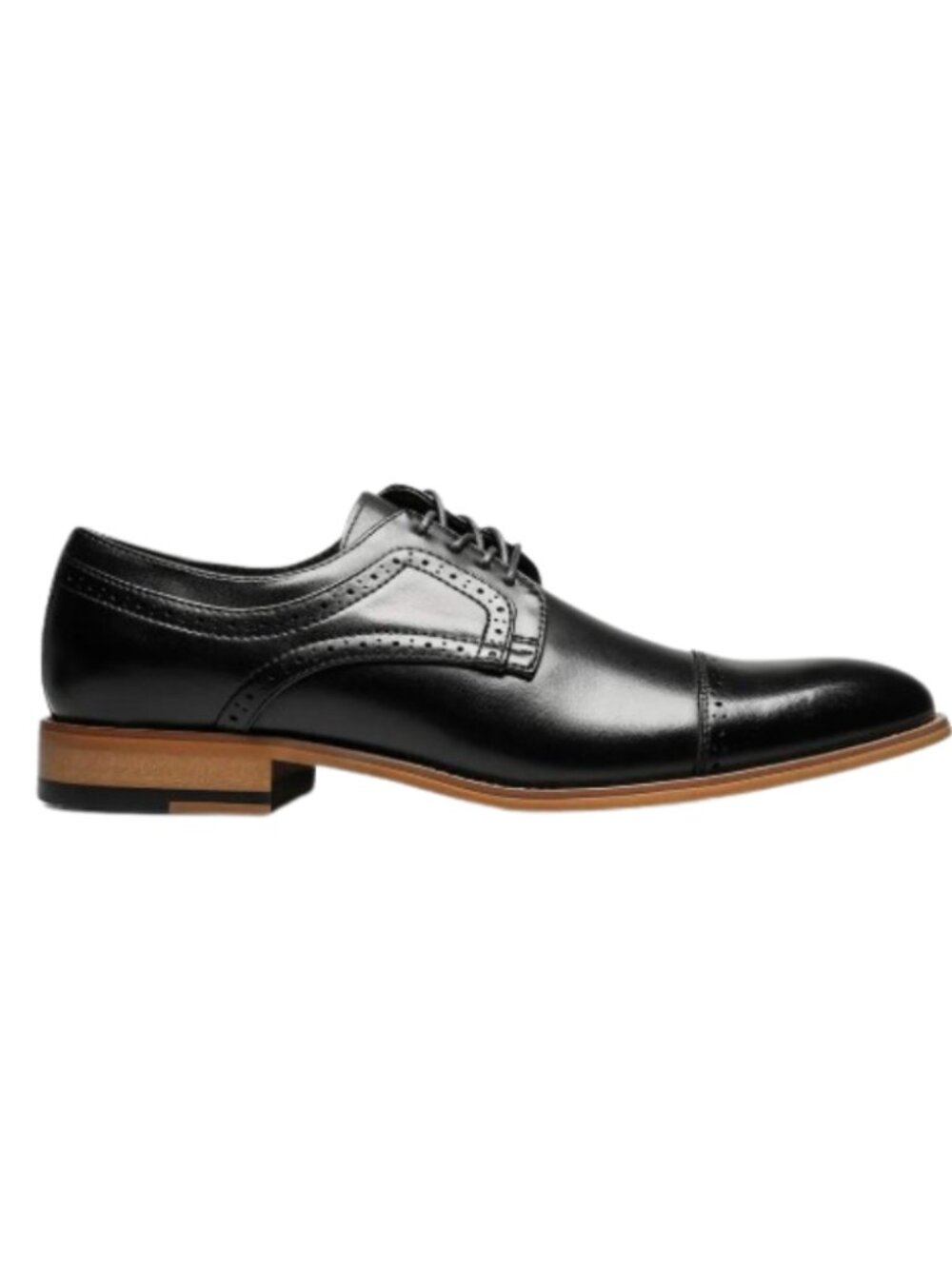 Stacy Adams Men’s Dickinson Cap Toe Oxford - Black / Noir Leather | Wide